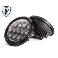 Pair 105W OSRAM 7 Inch Black Led Headlights for Jeep Wrangler Jk Tj Dodge Chrysler Front Bumper Off Road Lights with DRL Turn Signal Lights with H4&H13 Adapter