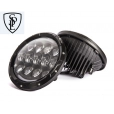 Pair 105W OSRAM 7 Inch Black Led Headlights for Jeep Wrangler Jk Tj Dodge Chrysler Front Bumper Off Road Lights with DRL Turn Signal Lights with H4&H13 Adapter